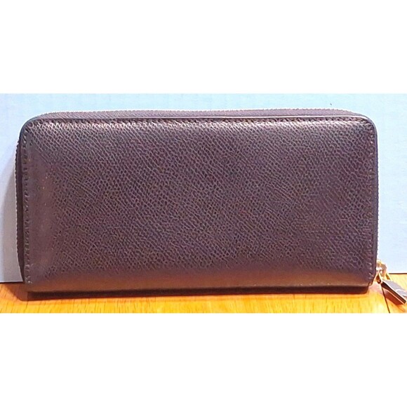 COACH Color Block Zip-Around Wallet Outside and Inside Pocket Sky Blue and Navy - Picture 4 of 10